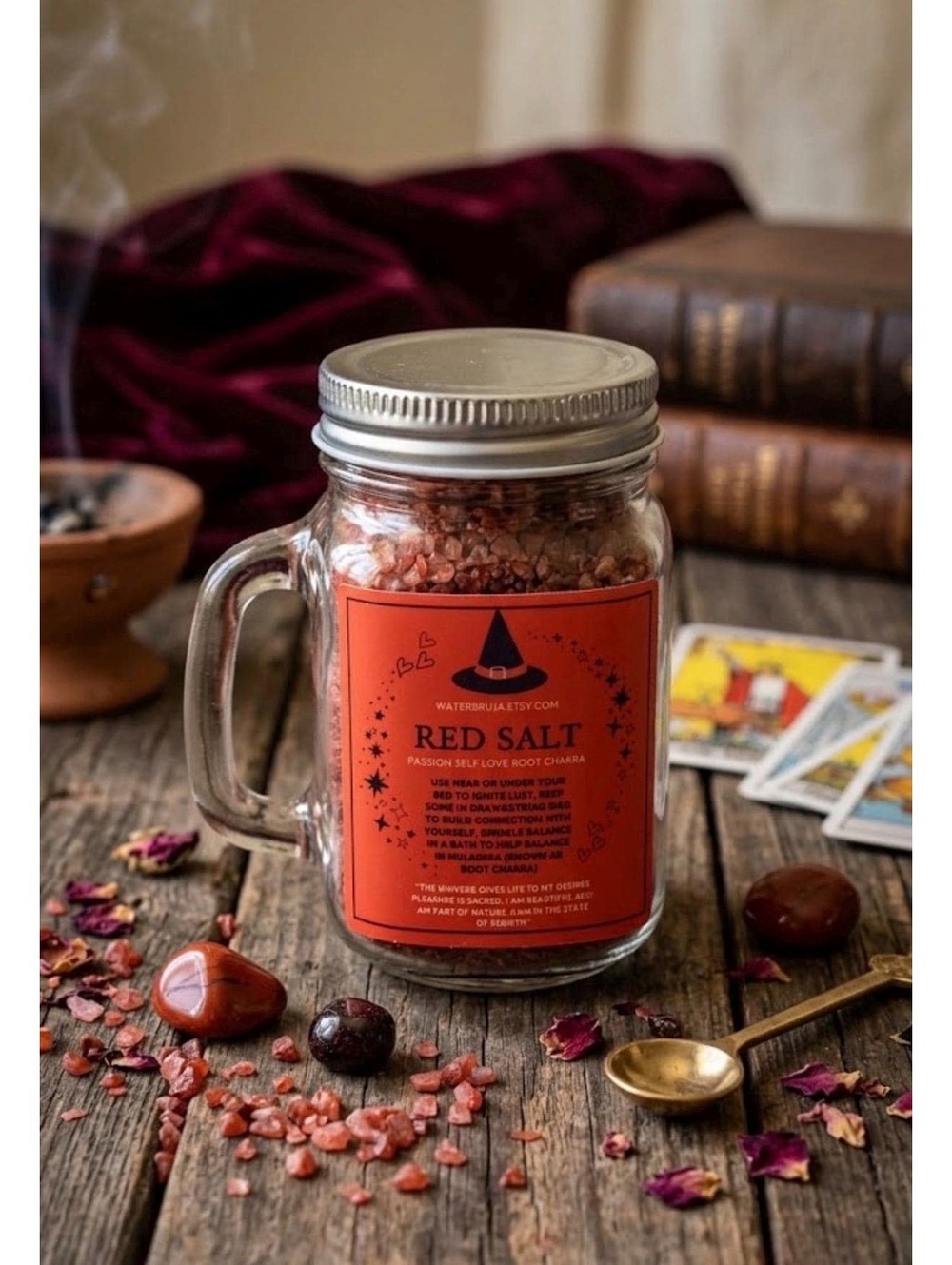 Red Salt, Housewarming Gift, Passion, Ritual Salt, Self Love